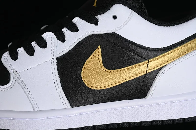 All categories Air Jordan Jordan series basketball shoes Air Jordan 1 Low Z version Air Jordan 1 Low AJ1 Joe 1 black and white gold hook low-top cultural basketball shoes 553558-172